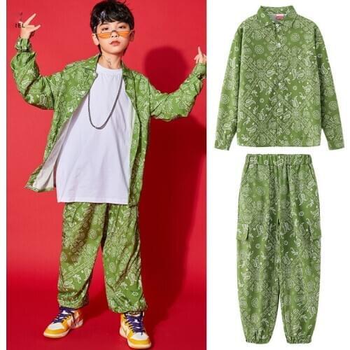 Boys’ Hip-Hop Modern Dance Clothes Children’S Drums Jazz Dance Costumes Loose Girls’ Hiphop Suit Performance Costumes DN7659