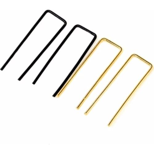 Opening Rectangle Simple Design Geometric Silver Plated Black Golden Drop Earrings Dangle Earrings