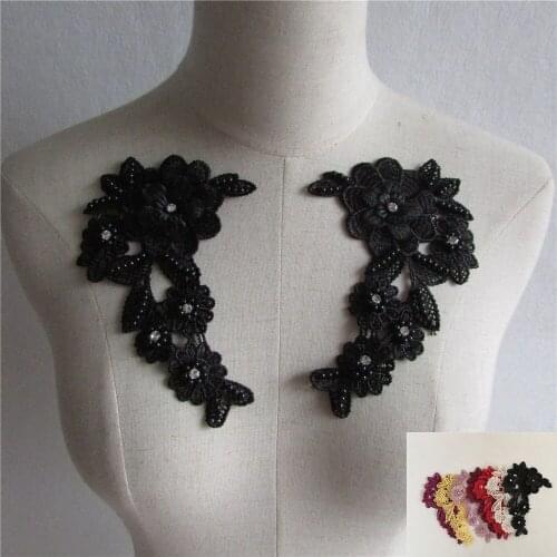 Exquisite Flower Sewing Applique Lace Collar DIY Decorative Lace Neckline Fabric Embroidery Lace Supplies Clothing Accessories