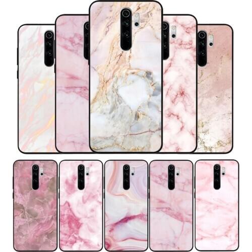 Pink marble fashion black Phone Case For Xiaomi Redmi note 9 8 7 6 5 4 Pro S for redmi 4A 4X 5 Plus 5A 7A Cover