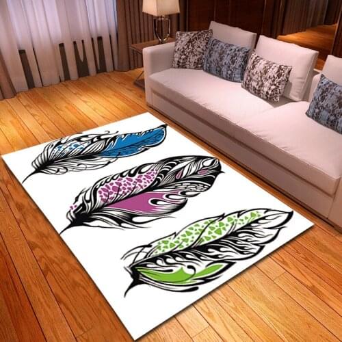 Peacock Feather Printed Carpets For Living Room Bedroom Area Rugs Bedside Blanket Doormat Parlor Floor Outdoor Home Antiskid Mat