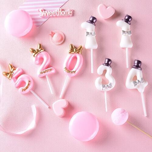 Number Birthday Candles 1/2/3/4/5/6/7/8/9/0 Gold Sliver Kids Birthday Candles for Cake Party Supplies Decoration Cake Candles