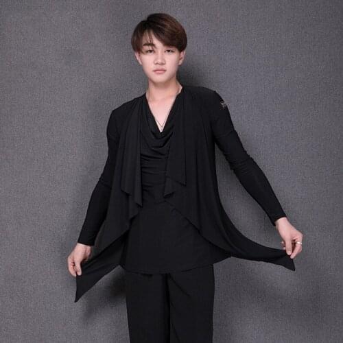 Ballroom Dance Tops Men Latin Shirt Designer Clothes Modern Dance Outfit Stage Costume Designer Clothes Salsa Dancewear JL3240
