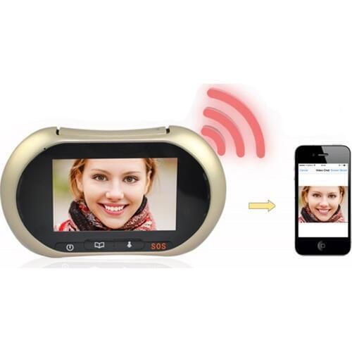 3.7 Inch WIFI Video Doorbell Intercom System Peephole Viewer