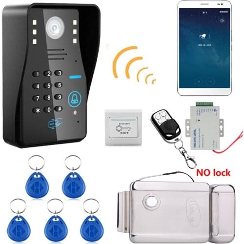 MOUNTAINONE HD 720P Wireless WIFI RFID Password Video Door Phone Doorbell Intercom System Night Vision + Electronic Door Lock