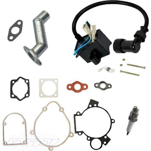 Intake Manifold&Coil Module&Spark Plug Fits 49cc 80cc Engine Motorized Bicycle