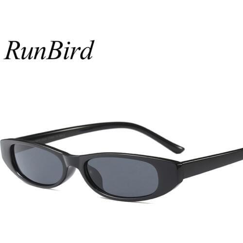 Vintage Rectangle Cat Eye Sunglasses Women Brand Designer Ladies Small Frame Black Red Sun Glasses Retro Eyewear 1370R