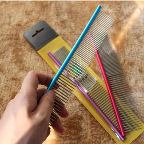 Stainless Steel Pet Dog Grooming Combs Long Thick Hair Fur Removal Brush Pets Dog Cat Grooming Combs 19cm 1pc