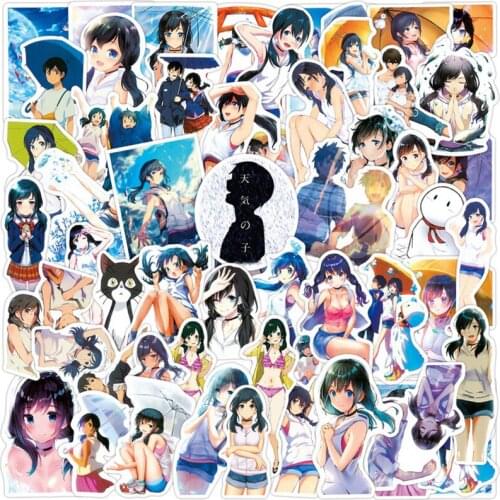 10/30/50PCS Anime Weathering With You Stationery PVC Stickers For Phone Laptop Funny Graffiti Sticker Decals Kid Toy DIY