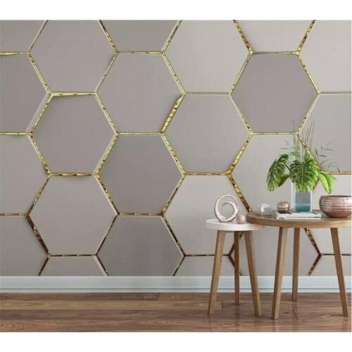 Beibehang Custom wallpaper 3d mural modern metal abstract golden geometric mural background wall papers home decor 3d wallpaper