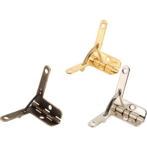 4Pcs 28*22mm Angle Support Spring Hinge 90 Degree Hinge for Antique Wooden Jewelry Gift Wine Case Watch Box Hardware