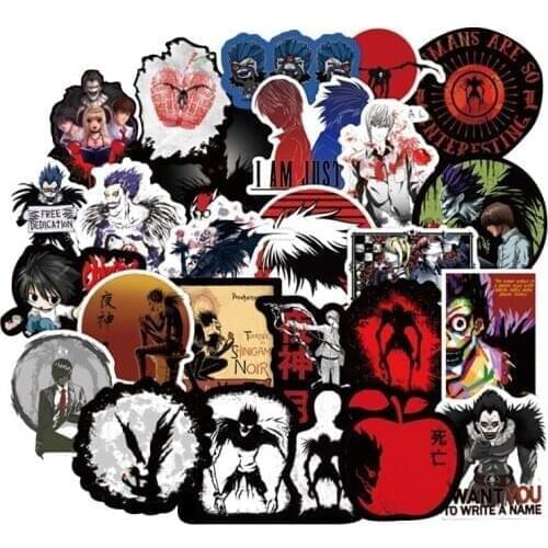 50Pcs Death Note Sticker Cartoon Waterproof Decal Stickers For Scrapbook Skateboard Snowboard Laptop Luggage DIY Kids Stickers