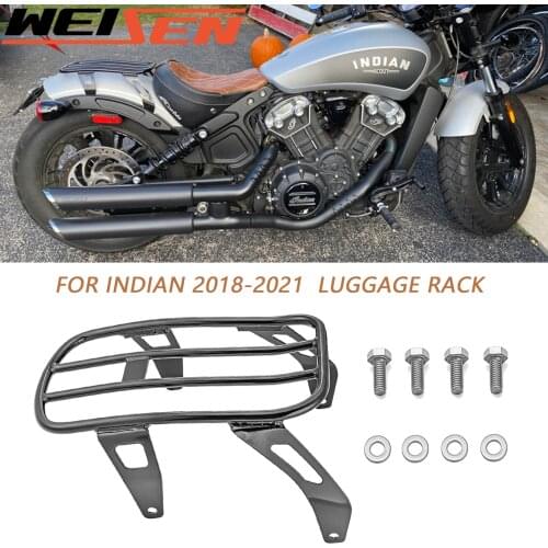 For Indian 2020-2021 Scout Bobber Twenty Motorcycle Accessories Gloss Black Steel Tube One Up Solo Rear Luggage Rack
