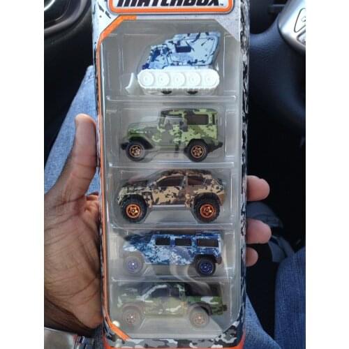 Matchbox cars 1:64 box of 5 cars Snowplow&Toyota Land Patrol FJ40 & Jeep Guide & Hummer F150 Collection of alloy car model
