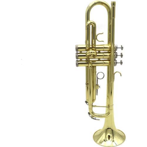 Trumpet Bb B Flat Brass Gold-painted Exquisite Durable Musical Instrument with Mouthpiece Gloves Strap Case