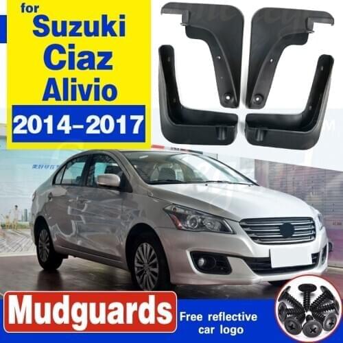 Car Molded Mud Flaps For Suzuki Ciaz / Alivio Sedan 2014-2017 Mudflaps Splash Guards Mud Flap Mudguards Fender 2015 2016