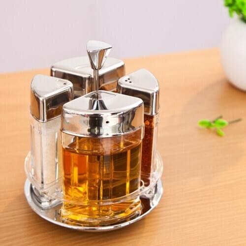 Household Rotating Seasoning Jar Spice Tools Box Spice Bottle Seasoning Box Salt Shaker Kitchen Utensils Set Combination