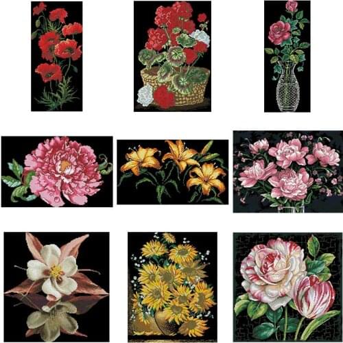 Flowers patterns counted 11CT 14CT DIY Cross Stitch Sets wholesale Cross-stitch Kits Embroidery Needlework