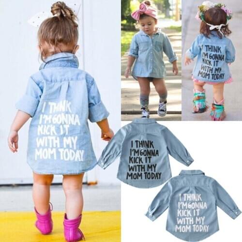 Children Shirt Toddler Kids Baby Girl Clothes Winter Denim Tops Long Sleeve Shirt Warm Shirt Casual Turn-down Collar Blouse Tops
