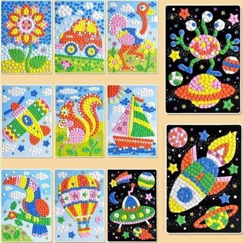 Kids DIY EVA Foam Stickers Mosaicos Puzzle Drawing Toys For Children Cartoon Animal Traffic Early Educational Arts And Crafts