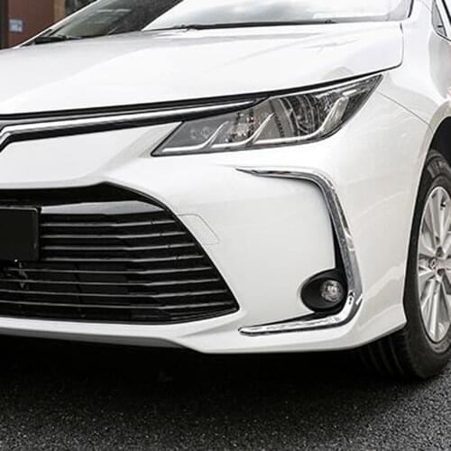 For Toyota Corolla 2019 2020 2021 Sedan Carbon Fiber Front Fog Lamp Corner Splitters Trims Cover Fog lights eyelid Strips Frame