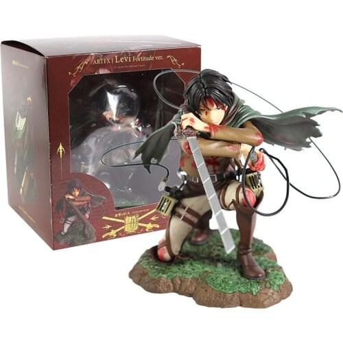 Action Attack On Titan Levi Figure Model Toys Levi Ackerman Bloody Battle Version Anime Pvc Dolls For Children Collectibles Gift