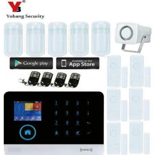Yobang Security Wifi 4G APP RFID Wirelesss home security gsm alarm system touch keyboard 433MHz door detector