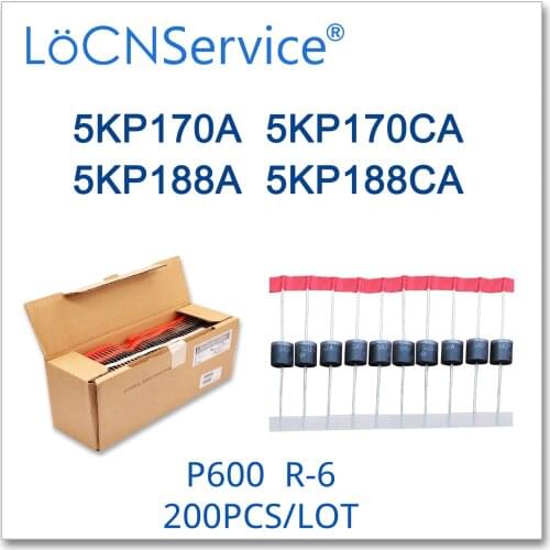 LoCNService 200PCS 5KP170 5KP170A 5KP170CA 5KP188 5KP188A 5KP188CA P600 R-6 TVS Diode High quality