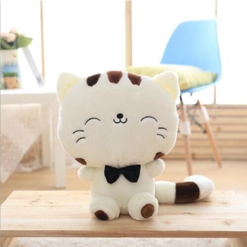 20CM Kawaii Cat With Bow Plush Dolls Toys Stuffed Soft Doll Kitty Cushion Sofa Pillow Gifts Children Kids Gift Party Decor