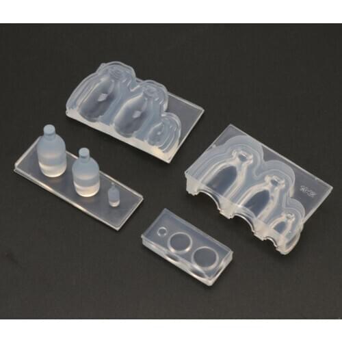Mini Glass Bottle Milk Drink Bottle Resin Casting Mold Food Play Silicone Mold