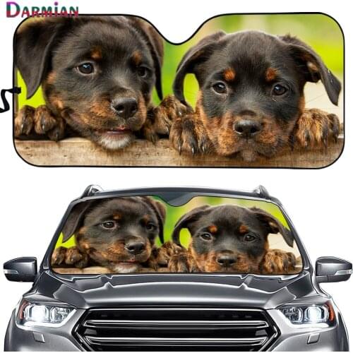 New Summer Car Acessories Lovely Two Puppies Pattern Car Windshield Sunshade Durable Anti UV Heat Protection Auto Shades Cover