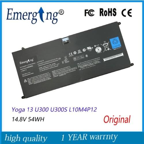 14.8V 54Wh New Original Laptop Battery for Lenovo LENOVO IdeaPad Yoga 13 U300 U300S L10M4P12