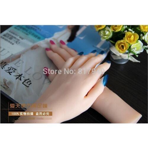 One pair realistic silicone female mannequin hands for ring&jewelry display ,Model Nail Art Hand