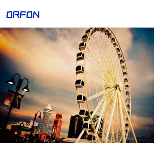 ORFON DIY Frame Ferris wheel scenery Painting By Numbers landscape 40x50cm Combination Unique Gift Wall Art Picture Artworks