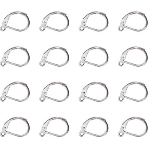 PandaHall 20pcs 10x15x2mm 304 Stainless Steel Metal Jewelry Findings Accessories DIY Leverback Earring Findings