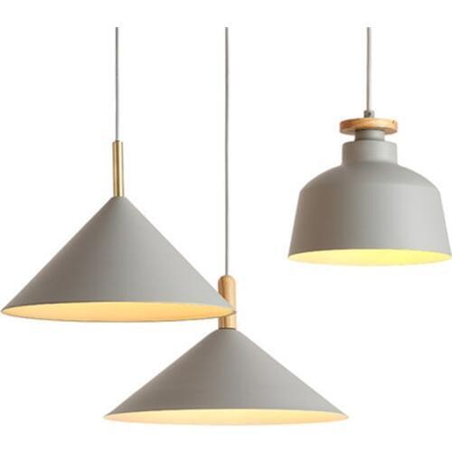 Simple Loft Style Wood Iron Droplight Modern LED Pendant Light Fixtures Dining Room Bar Hanging Lamp Home Indoor Lighting