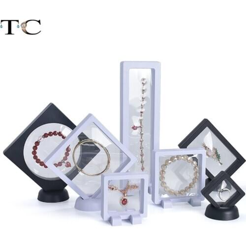 Transparent Jewelry Display Holder Acrylic Suspended Display Stand Rack for Ring Necklace Watch Diamond Case Gemstone Display