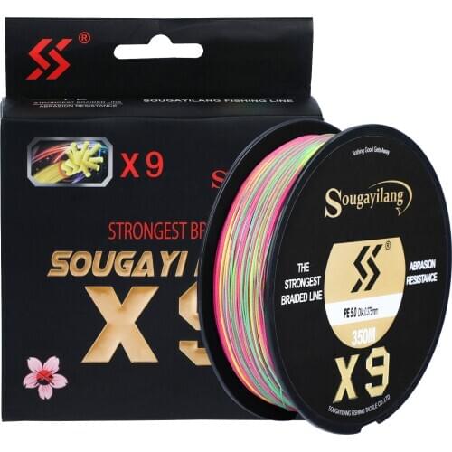 Sougayilang 9 Strand Fishing Line 150M 350M 550M Multifilament PE Braided Fishing Line For Saltwater Carp New X9 Fishing Line