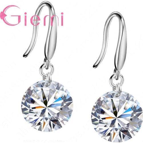 100% 925 Sterling Silver Simple Round Drop Earrings for Women Silver Small Earrings Fine Jewelry brincos Hot Sale