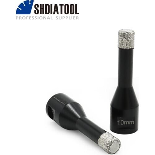 SHDIATOOL 2pcs M10 Dia 10mm Vacuum Brazed Diamond Drilling Bits Dry Drilling Core Bit For Granite Marble Tile Ceramic Hole Saw