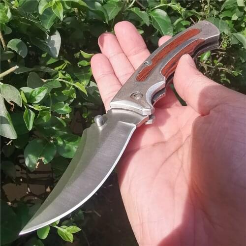 Folding Blade Knife Steel High Hardness Self-Defense Durable Knives for Camping Hunting Survival Outdoor Activities Mens Gift