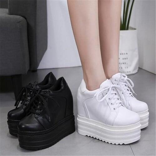 New height increase womens shoes 13cm thick bottom wedge casual shoes super high single shoes