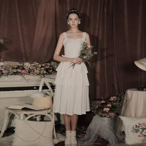 Fashion white cake style dress female elegant Snow Swan halter dress big swing Veela Smart Silk Cake dress F1592