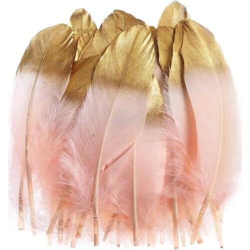 10Pcs shell pink goose feathers DIY feathers for jewelry making wedding Decoration dress hat accessories plumes crafts 15-20cm