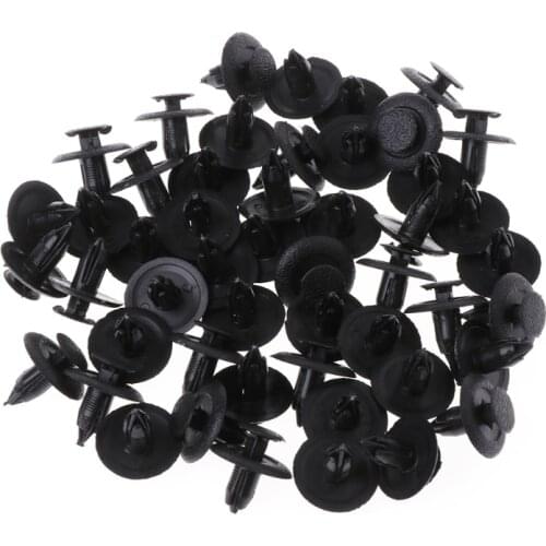 2021 New 50 Pcs Black Car Door Fender Trunk Fastener Panel Clips Rivet 6mm Hole For Mazda