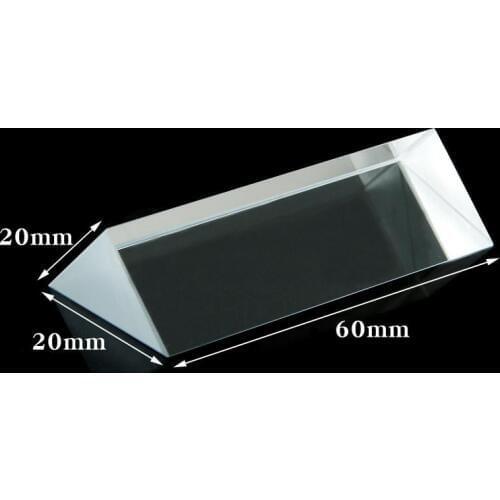 20x20x60mm Optical Glass Triangular Lsosceles K9 Prism With Reflecting Film Optics