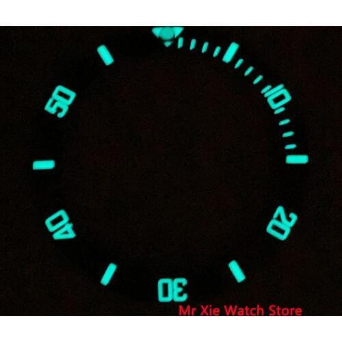 38mm Black Watch Bezel Ring Insert Super Luminous Fit for 40mm Automatic Mens Watch