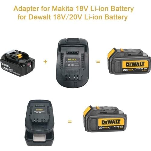 Mt20Dl Battery Adapter For Makita 18V Bl1830 Bl1860 Bl1815 Li-Ion Battery For Dewalt 18V 20V Dcb200 Li-Ion Battery Wall Light