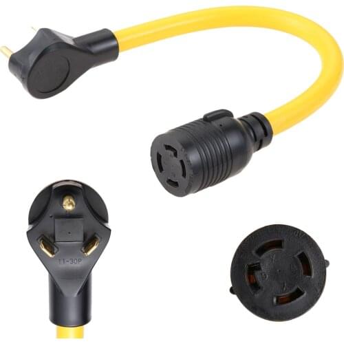 Generator Transfer Switch Adapter Cord TT-30P Male to L14-30R Female 30 Amp 3 Prong to 4 Prong Generator Plug Adapter