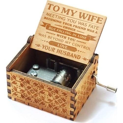 Wood Engraved Music Box -You are My Sunshine, Gift For Wife From Husband - I Love You